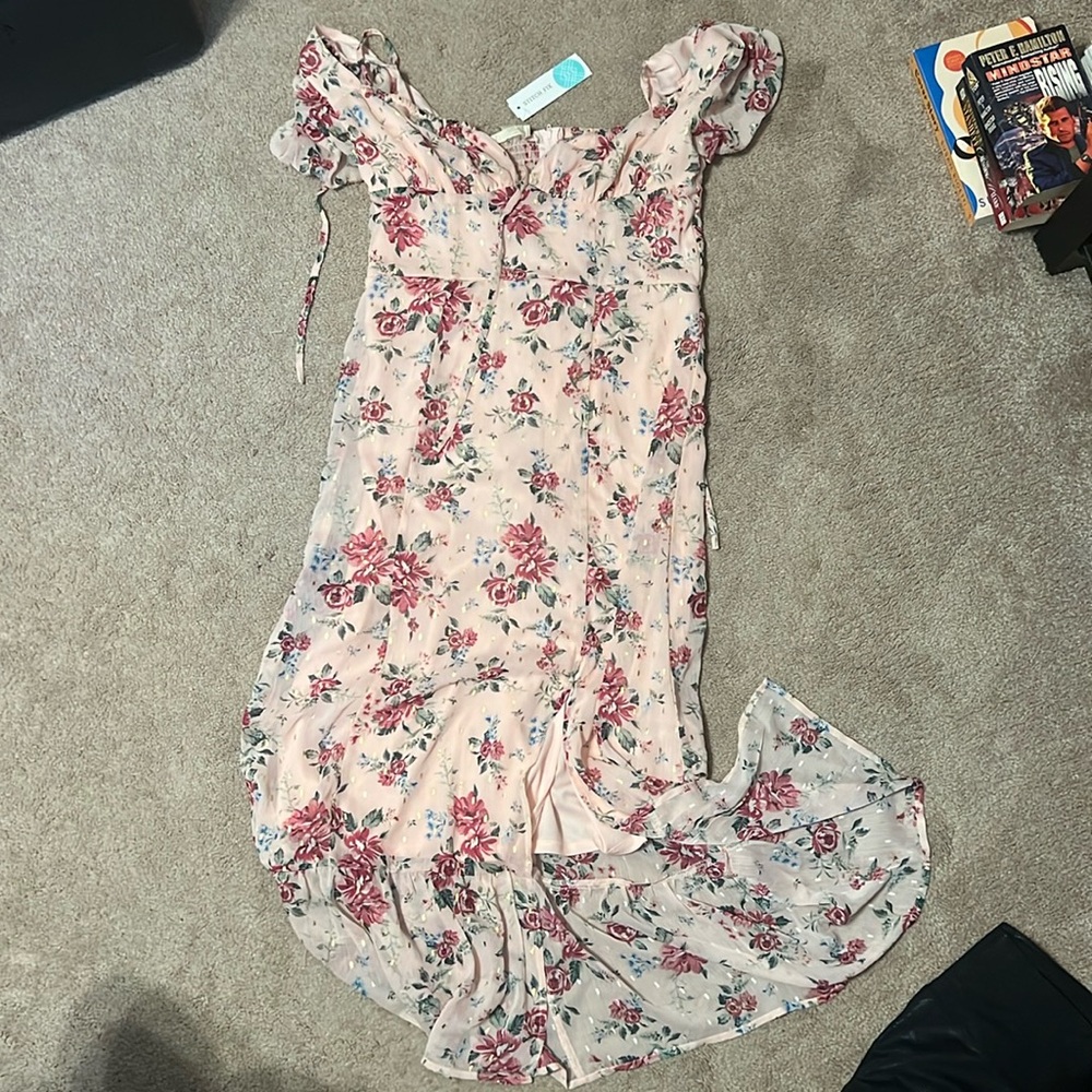 The General Good Dress - Christabel Puff Sleeve Tie Back Maxi Dress - NWT